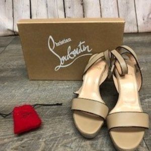 Christian Louboutin ECHASSE 90 CALF/CUOIO HEEL/PLAT POMICE/BEIGE GREZZO
